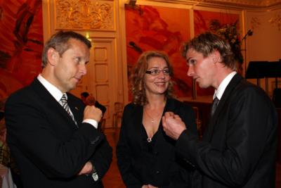 350 Gäste und 30 Olympiasieger in der Hofburg - Im Gespräch mit Doppelolympiasieger Felix Gottwald und Eisschnelllauf-Olympiasiegerin Emese Hunyady (C) GEPA pictures / Hans Oberländer