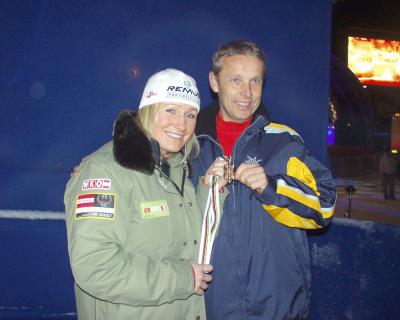 "Speedqueen" Renate Götschl holt bei Ihrer letzten WM noch eine Bronzemedaille (C) Alfred Taucher