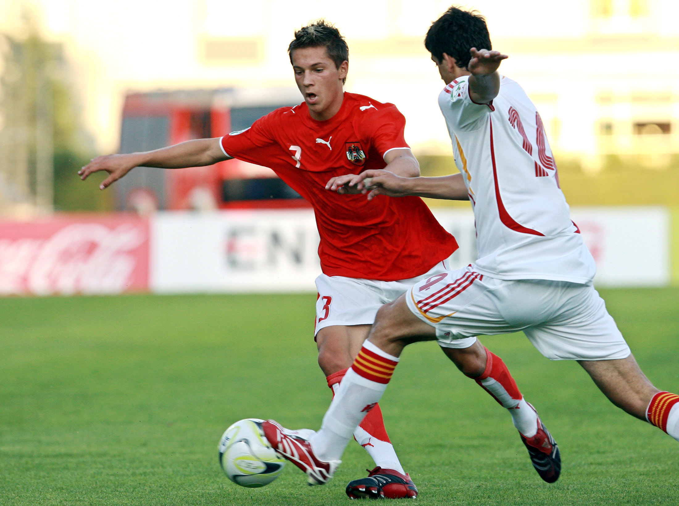 Spielszene aus dem Auftaktspiel der österreichischen U-19 Auswahl gegen Spanien (C) GEPA pictures