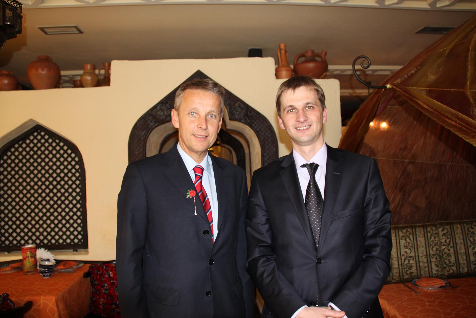 Mit dem Gouverneur der moldauischen Notenbank, Dorin Dragutan (C) Sven Pöllauer