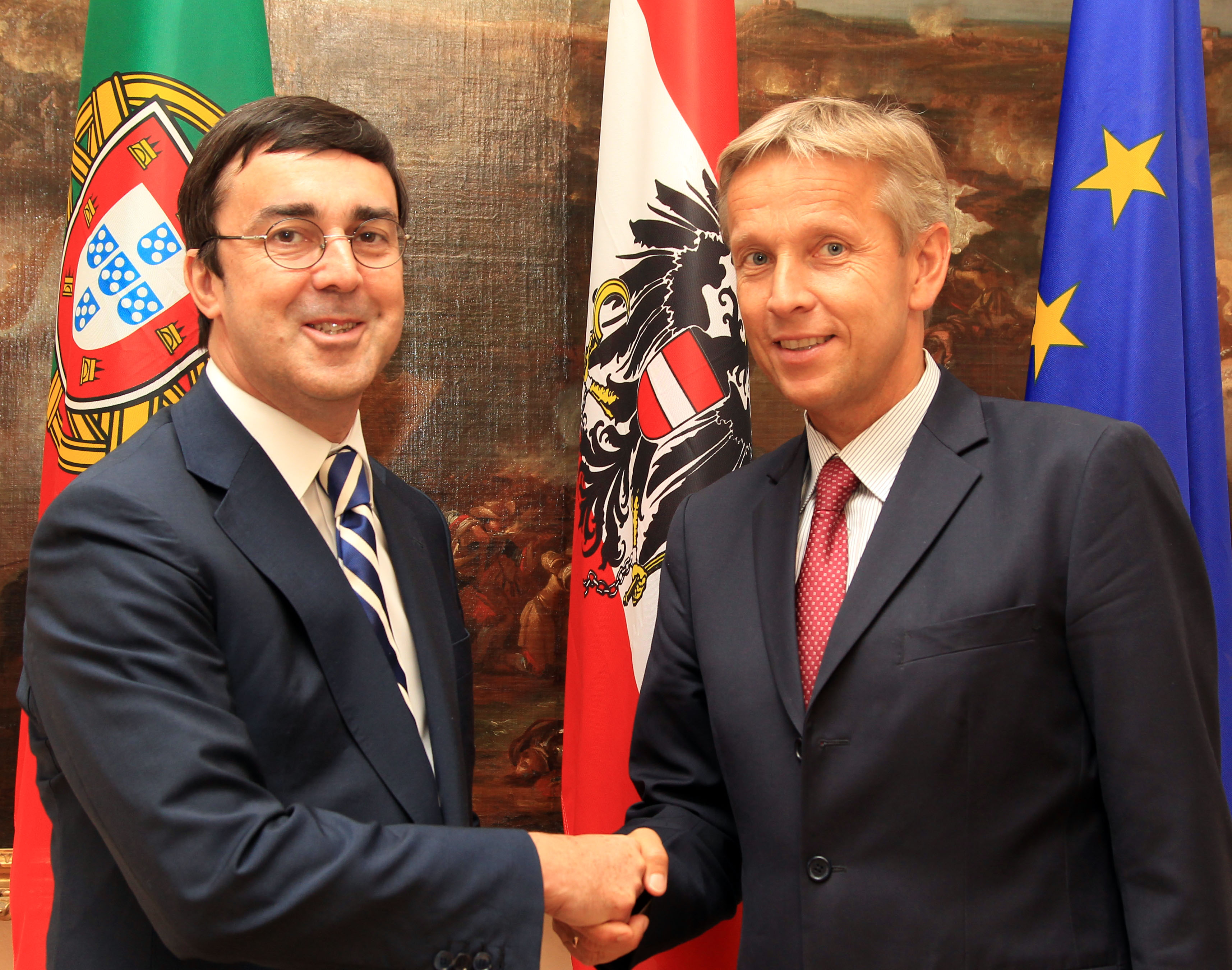 (c) BMEIA, Portugals EU Staatssekretär Luis Miguel Morais Leitão und STS Lopatka  