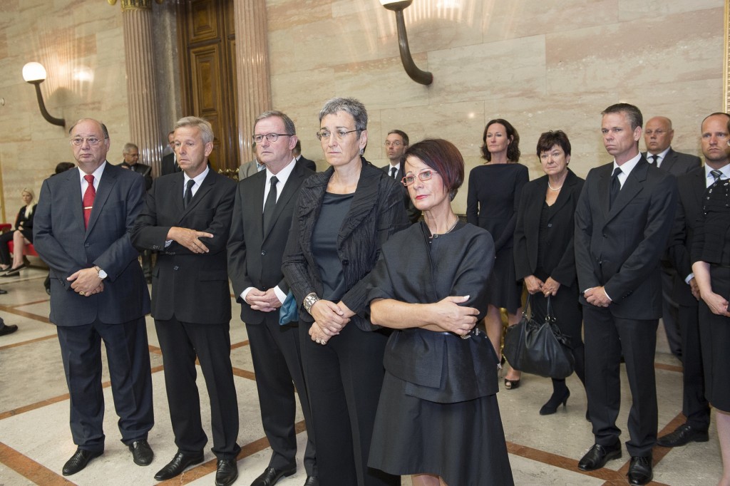 Öffentliche Aufbahrung von Nationalratspräsidentin Barbara Prammer in der Säulenhalle