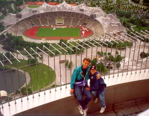 Mit Sohn Philipp auf dem Olympiaturm
